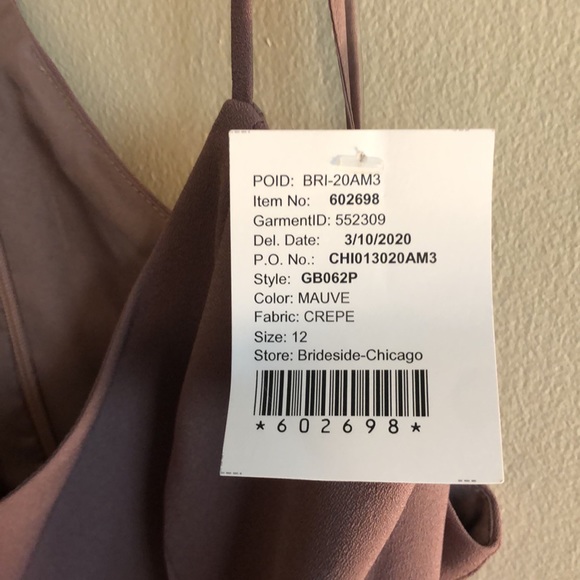 Amsale Taryn Mauve Crepe Dress - Picture 2 of 11